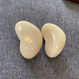 Kai Yin Lo vintage cream jade heart earrings price firm